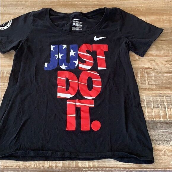 Nike Red white Blue Stars Just Do it Tee shirt - Picture 1 of 4